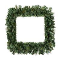 Vickerman 30" Artificial Square Mixed Brussels Pine Wreath