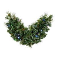 Vickerman 36" x 16" Artificial Mixed Brussels Mailbox Pine Swag 50 Multi Color LED Lights