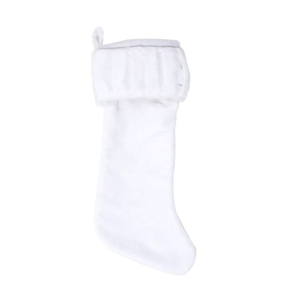 8" x 19" Plush White Velvet Christmas Stocking
