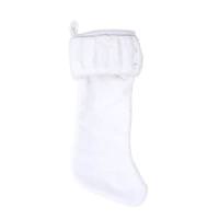 View 8" x 19" Plush White Velvet Christmas Stocking