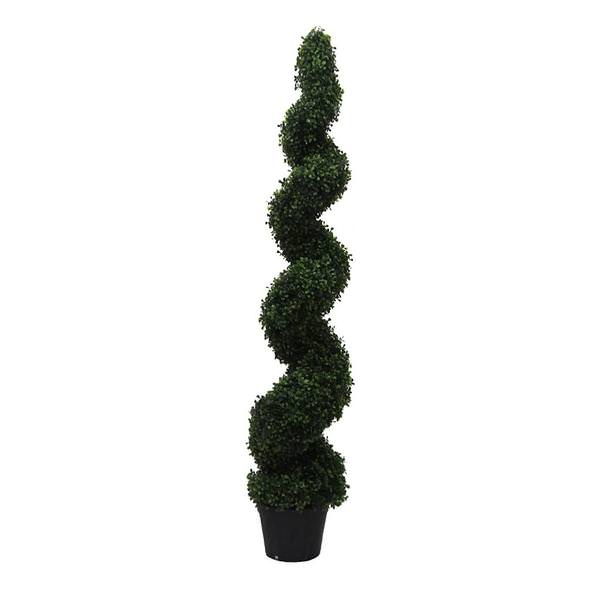 60" Artificial Boxwood Spiral Shape Topiary in Container