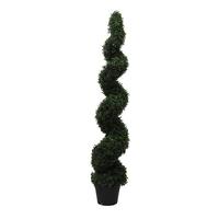 Vickerman 60" Artificial Boxwood Spiral Shape Topiary in Container