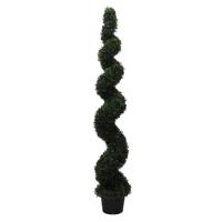Vickerman 72" Artificial Boxwood Spiral Shape Topiary in Container