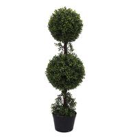Vickerman 36" Artificial Boxwood Double Ball Topiary in Container