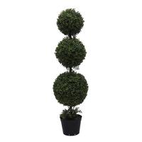 Vickerman 48" Artificial Boxwood Triple Ball Topiary in Container