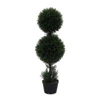 Vickerman 36" Artificial Cedar Double Ball Topiary in Container