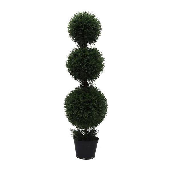 48" Artificial Cedar Triple Ball Topiary in Container