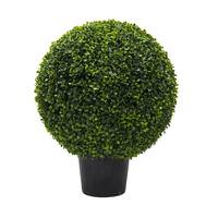 Vickerman 24" Artificial Boxwood Ball Topiary in Container