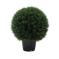 Vickerman 20" Artificial Cedar Ball Topiary in Container