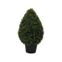 Vickerman 24" Artificial Boxwood Teardrop Topiary in Container