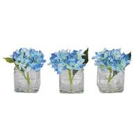 Vickerman 5" Artificial Blue Hydrangea in Cube