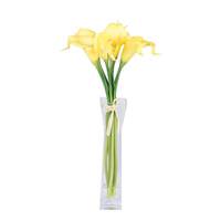Vickerman 15" Artificial Yellow Calla Lily Bunch in Acrylic Water