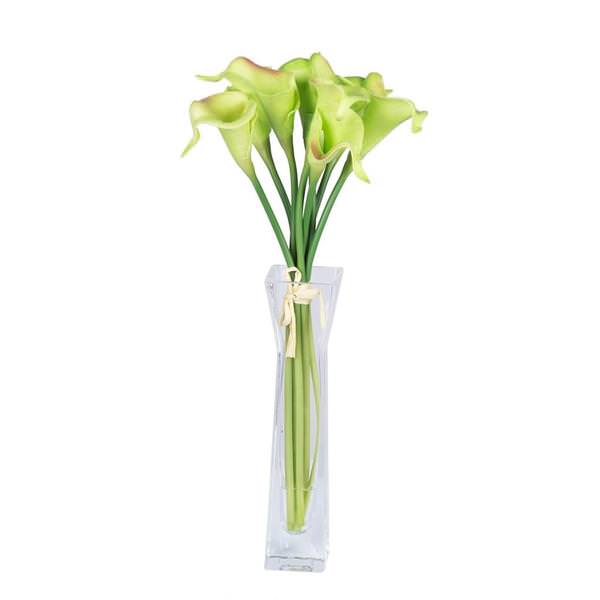 15" Artificial Green Calla Lily Bunch in Acrylic Water