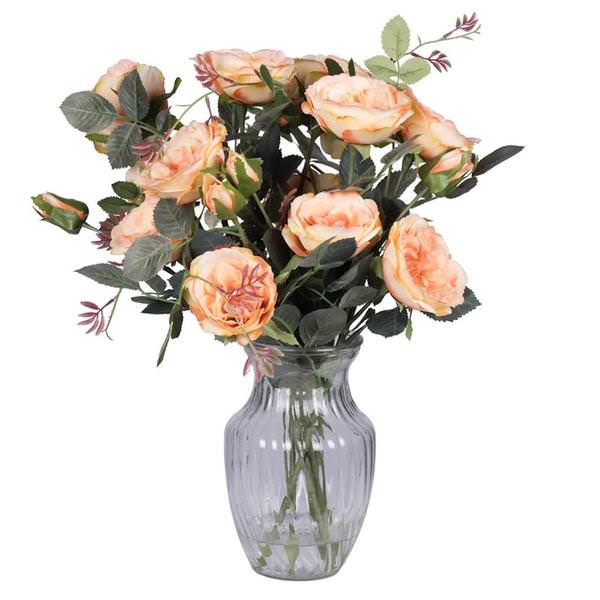 18.5" Artificial Orange Roses in Acrylic Water