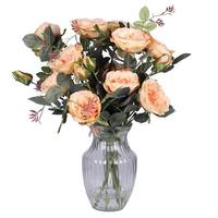 Vickerman 18.5" Artificial Orange Roses in Acrylic Water