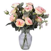 Vickerman 18.5" Artificial Yellow / Pink Roses in Acrylic Water
