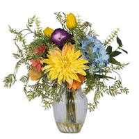 Vickerman 14" Artificial Dahlias Spring Mix in Acrylic Water