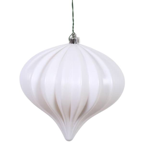 5.7" White Matte Onion Ornament (3 pack)