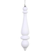 Vickerman 14" White Matte Finial Drop Ornament (2 pack)