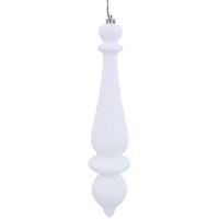 Vickerman 14" White Shiny Finial Drop Ornament (2 pack)