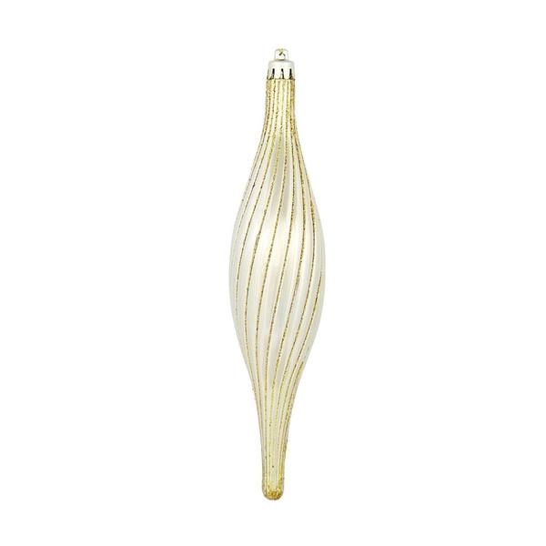 10" Gold Glittered Spirial Ornament (4 pack)