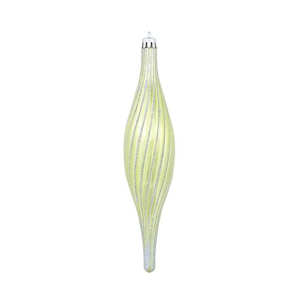 10" Lime Glittered Spirial Ornament (4 pack)