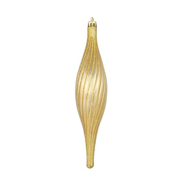 10" Mocha Glittered Spirial Ornament (4 pack)