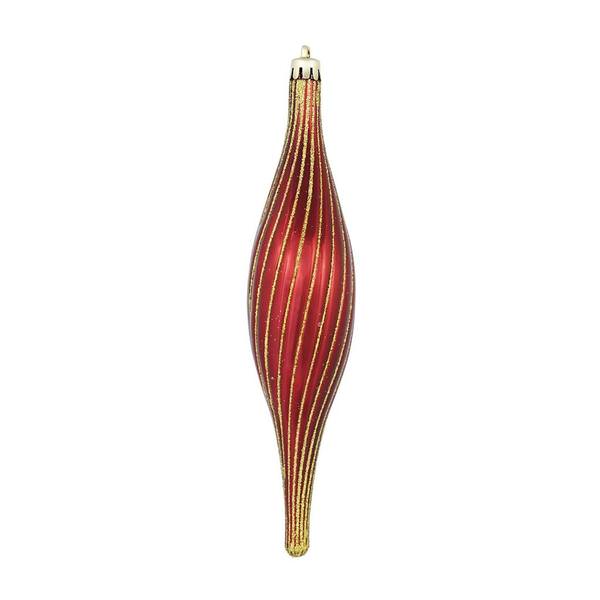10" Burgundy Glittered Spiral Ornament (4 pack)