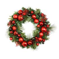 Vickerman 30" Artificial Mixed Green Decorated Wreath