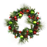 Vickerman 30" Artificial Mixed Green Decorated Wreath