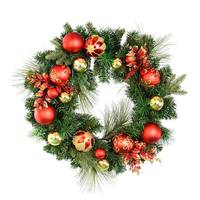 Vickerman 24" Artificial Mixed Green Decorated Wreath