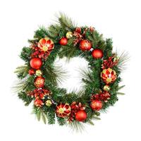 Vickerman 30" Artificial Mixed Green Decorated Wreath