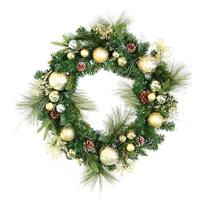 Vickerman 30" Artificial Mixed Green Decorated Wreath