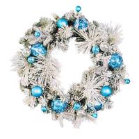 Vickerman 24" Artificial Flocked Mixed Needle Decorated Wreath