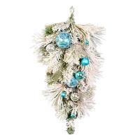 Vickerman 30" Artificial Mixed Green Decorated Teardrop