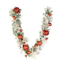 Vickerman 6' x 12" Artificial Mixed Needle Flocked Garland