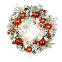 Vickerman 24" Artificial Flocked Mixed Needle Decorated Wreath