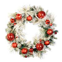 Vickerman 30" Artificial Flocked Mixed Needle Decorated Wreath