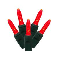 Vickerman 70 Light 24' Green Wire Red LED M5 Miniature String with 4" Spacing