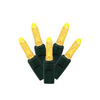 Vickerman 70 Light 24' Green Wire Yellow LED M5 Miniature String with 4" Spacing