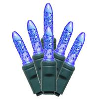 Vickerman 70 Light 24' Green Wire Blue Twinkle LED M5 with 4" Spacing