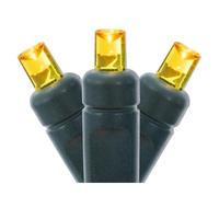 Vickerman 70 Light 24' Green Wire Yellow Wide Twinkle LED String Light Set with 4" Spacing