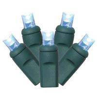 Vickerman 70 Light 24' Green Wire Teal Wide Twinkle LED String Light Set with 4" Spacing