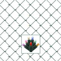 Vickerman 120 Light 4'x6' Green Wire Multi-Color Wide Angle Twinkle LED Net Set