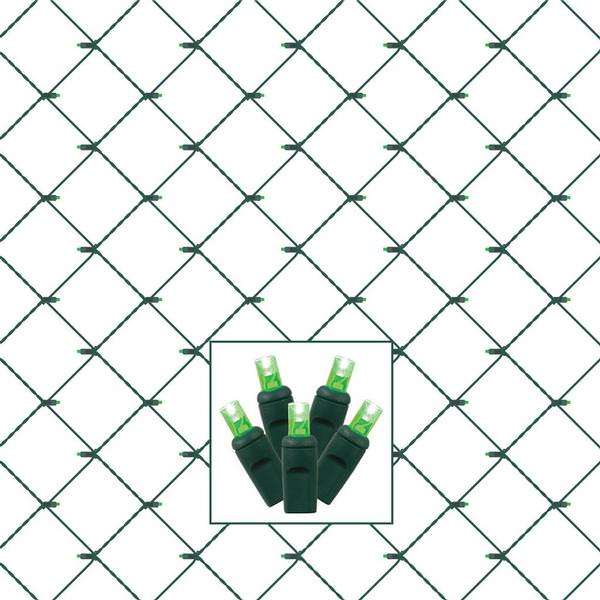 120 Light Green Wire Green 6' x 4' Wide Angle Twinkle LED Net Light String