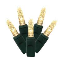 Vickerman 70 Light 24' Green Wire Warm White LED M5 Miniature String with 4" Spacing