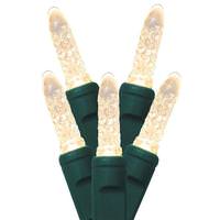 Vickerman 70 Light 9' Green Wire Warm White Twinkle LED Icicle String with 3.5" Spacing