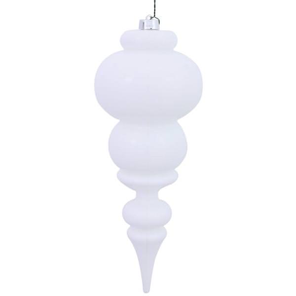 14" White Shiny Finial Ornament
