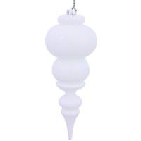 Vickerman 14" White Shiny Finial Ornament