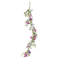Vickerman 5' Artificial Mixed Purple Floral Garland